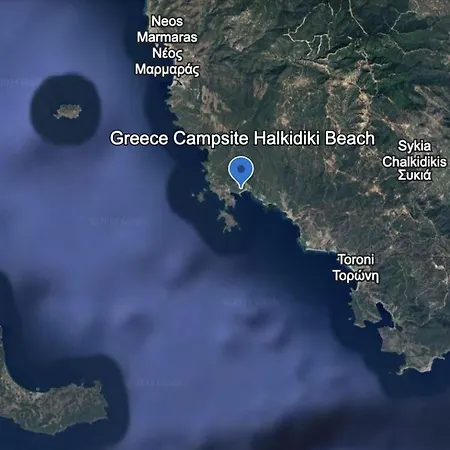 Camping Campsite Greece Halkidiki Beach Caravan Park By Towns Neo Marmara, Stiladari, Galini & Neos Marmaras, Breathtaking Sea View & Pine Woods, No Tents Provided, No Water, Electric Or Wc, Direct Road Access, Live On The Beach!